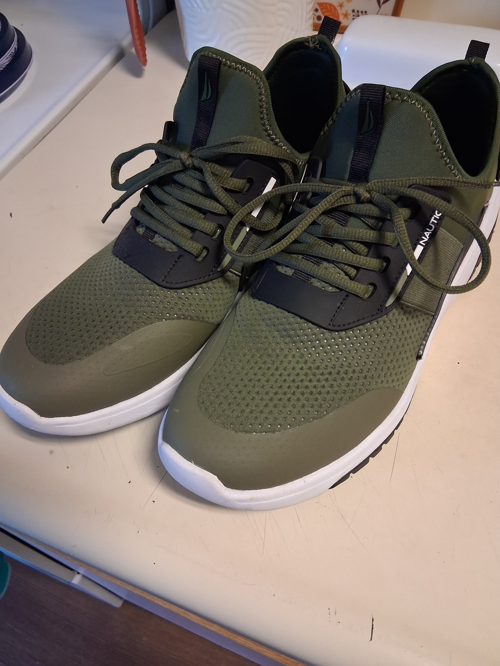 Nautica Men's Olive Green Slip On Sneakers